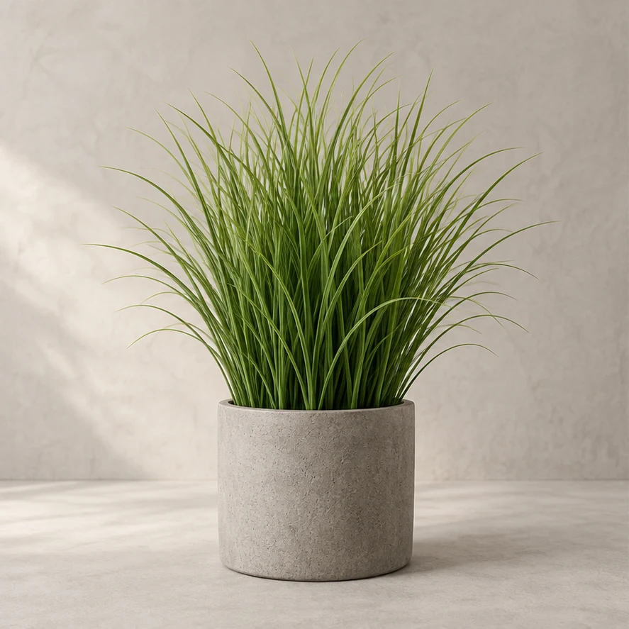 Enso Artificial Grass in Ash pot