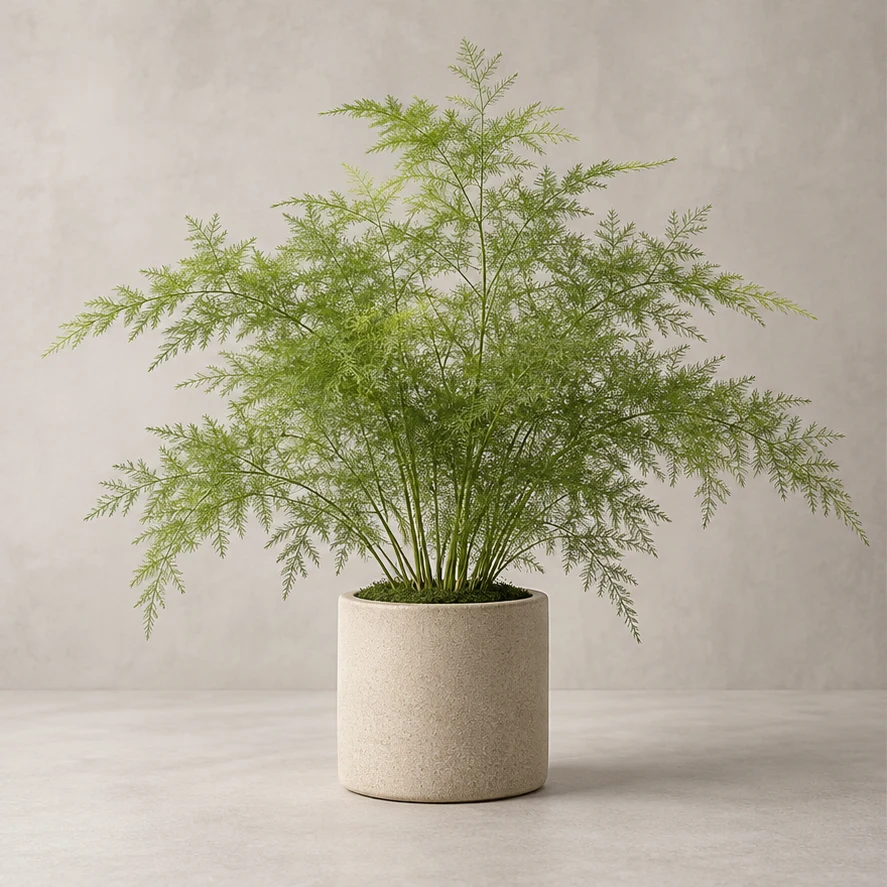 Mori Artificial Asparagus Fern in Sand pot
